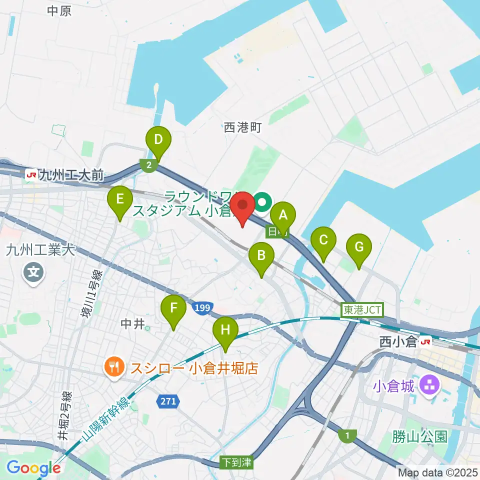 シネマワールド小倉周辺のコンビニエンスストア一覧地図