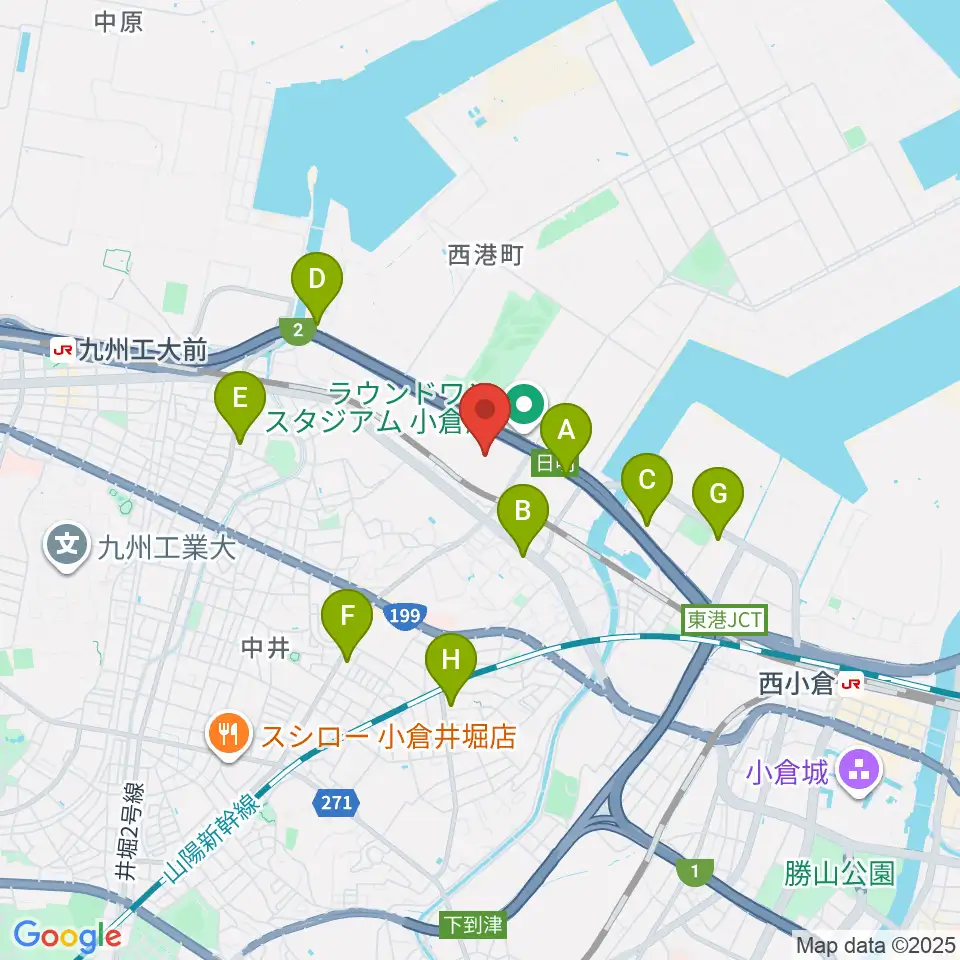 シネマワールド小倉周辺のコンビニエンスストア一覧地図