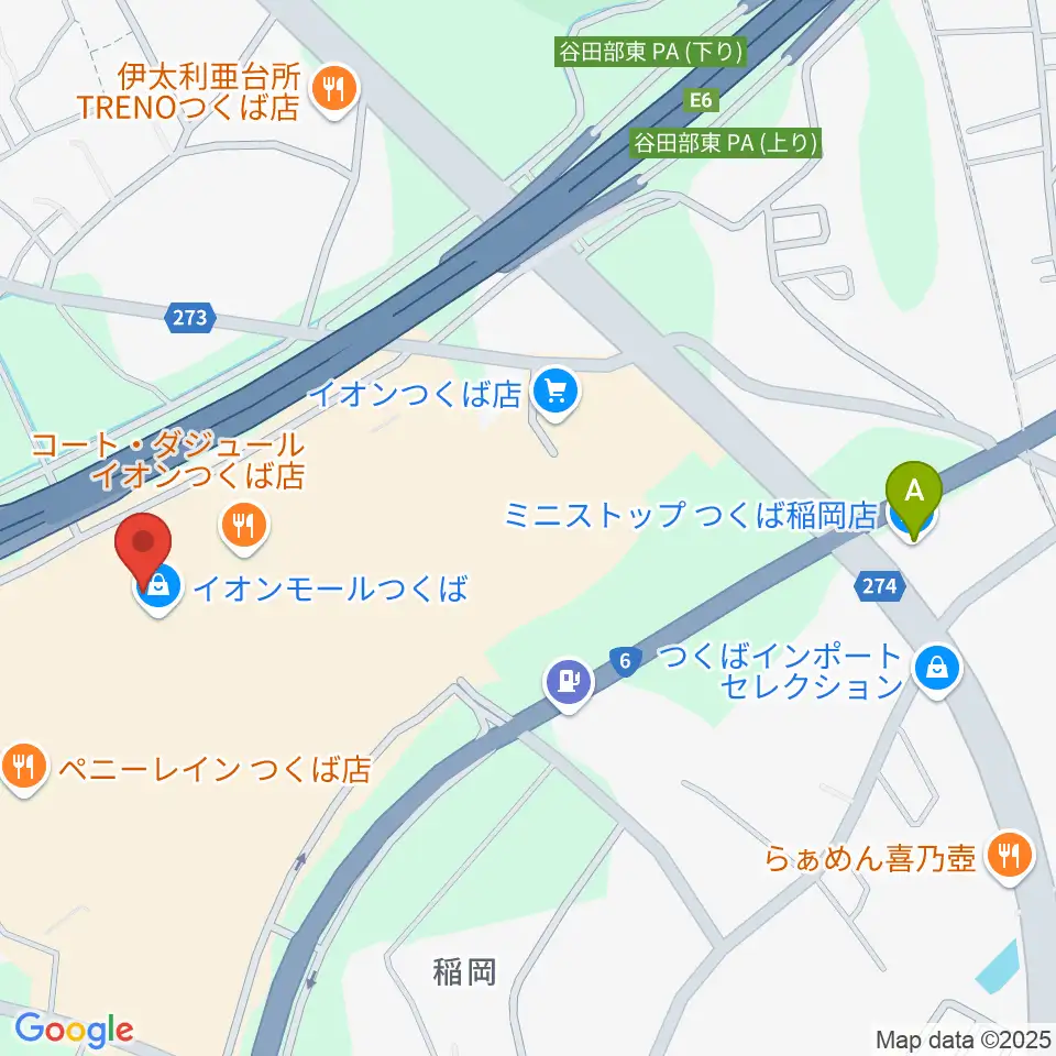USシネマつくば周辺のコンビニエンスストア一覧地図