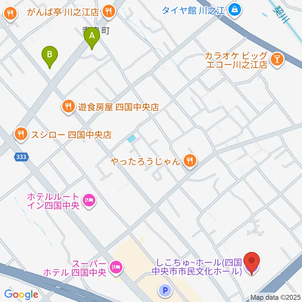 しこちゅ～ホール周辺のコンビニエンスストア一覧地図
