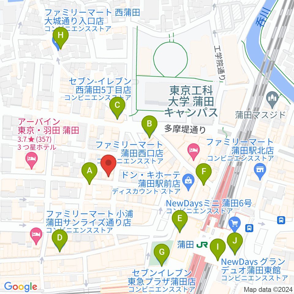 KAMATAぶらぶら周辺のコンビニエンスストア一覧地図