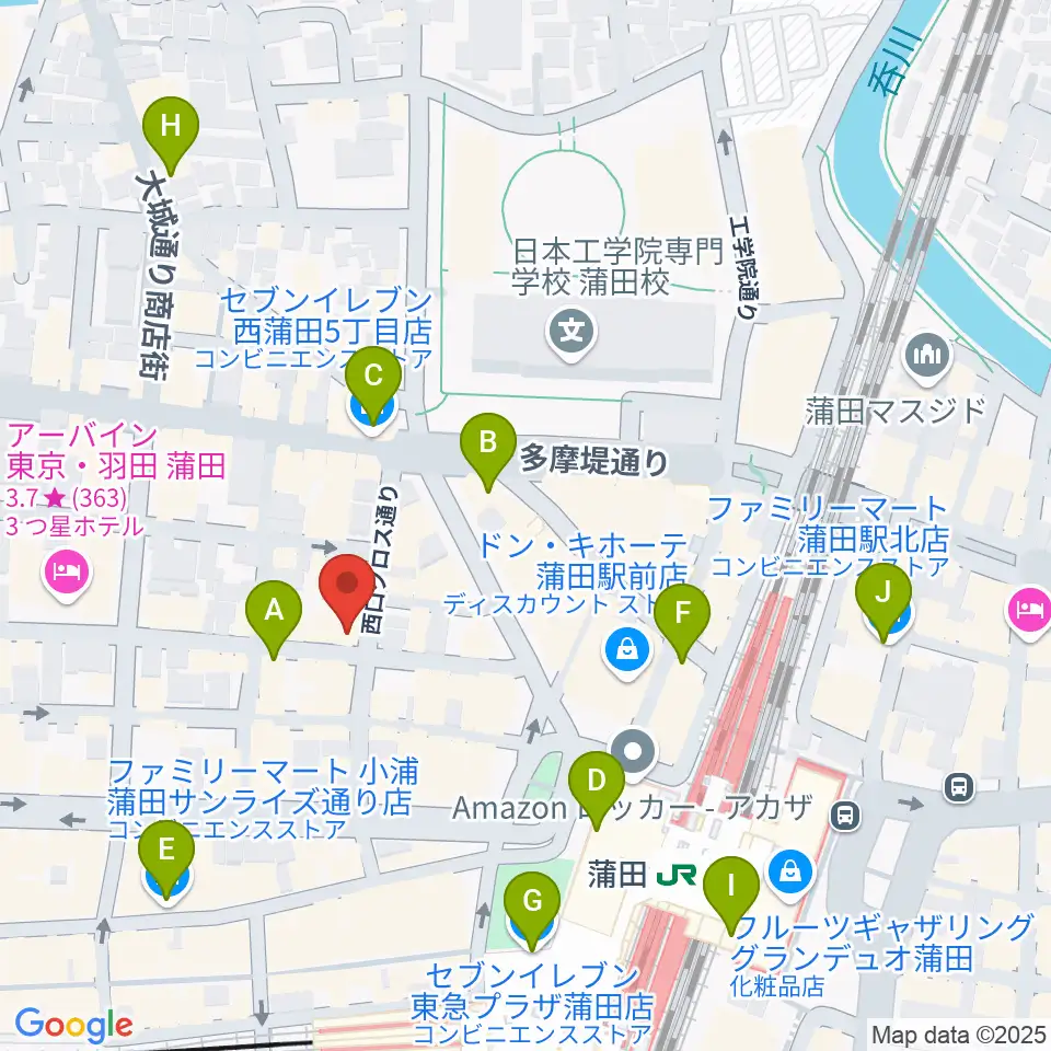 KAMATAぶらぶら周辺のコンビニエンスストア一覧地図