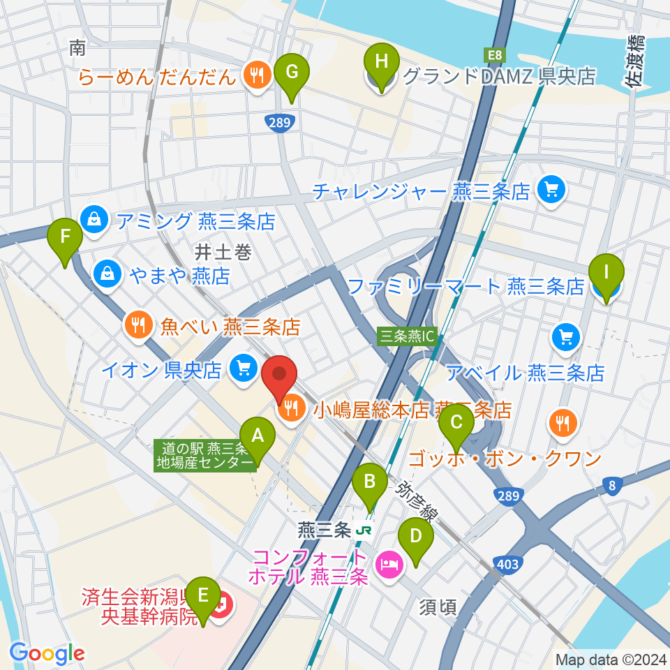 イオンシネマ県央周辺のコンビニエンスストア一覧地図