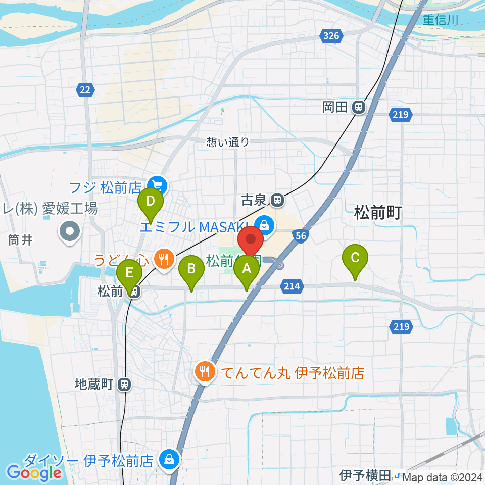 シネマサンシャインエミフルMASAKI周辺のコンビニエンスストア一覧地図