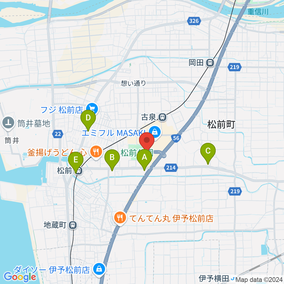 シネマサンシャインエミフルMASAKI周辺のコンビニエンスストア一覧地図