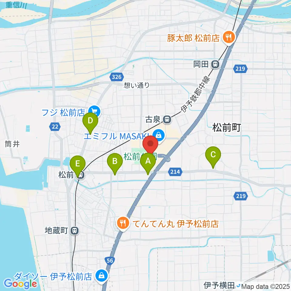 シネマサンシャインエミフルMASAKI周辺のコンビニエンスストア一覧地図