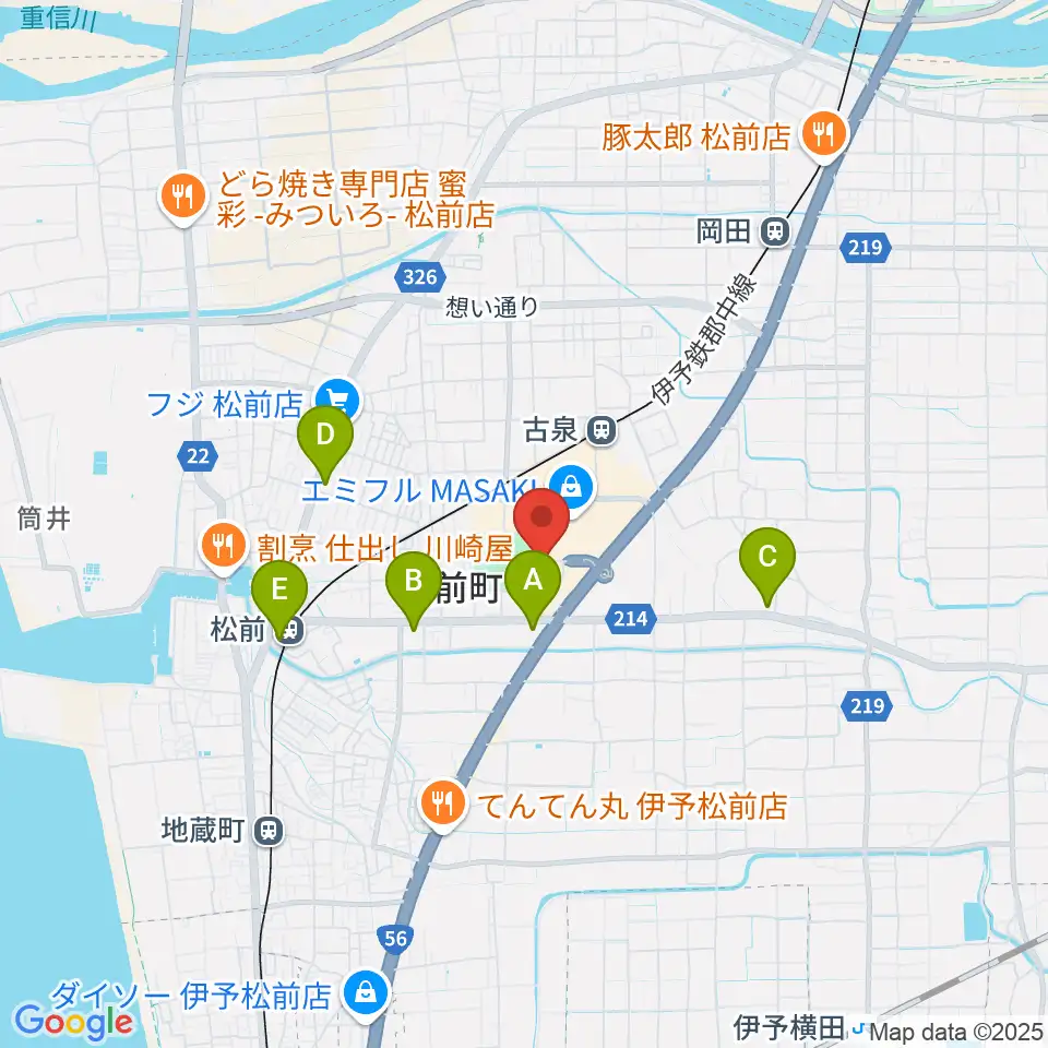 シネマサンシャインエミフルMASAKI周辺のコンビニエンスストア一覧地図