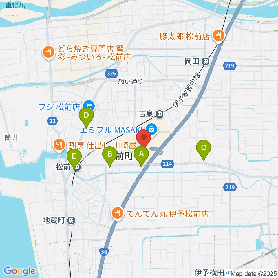 シネマサンシャインエミフルMASAKI周辺のコンビニエンスストア一覧地図
