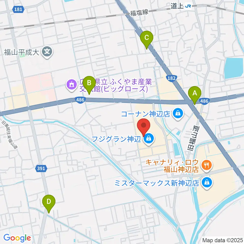 福山エーガル8シネマズ周辺のコンビニエンスストア一覧地図