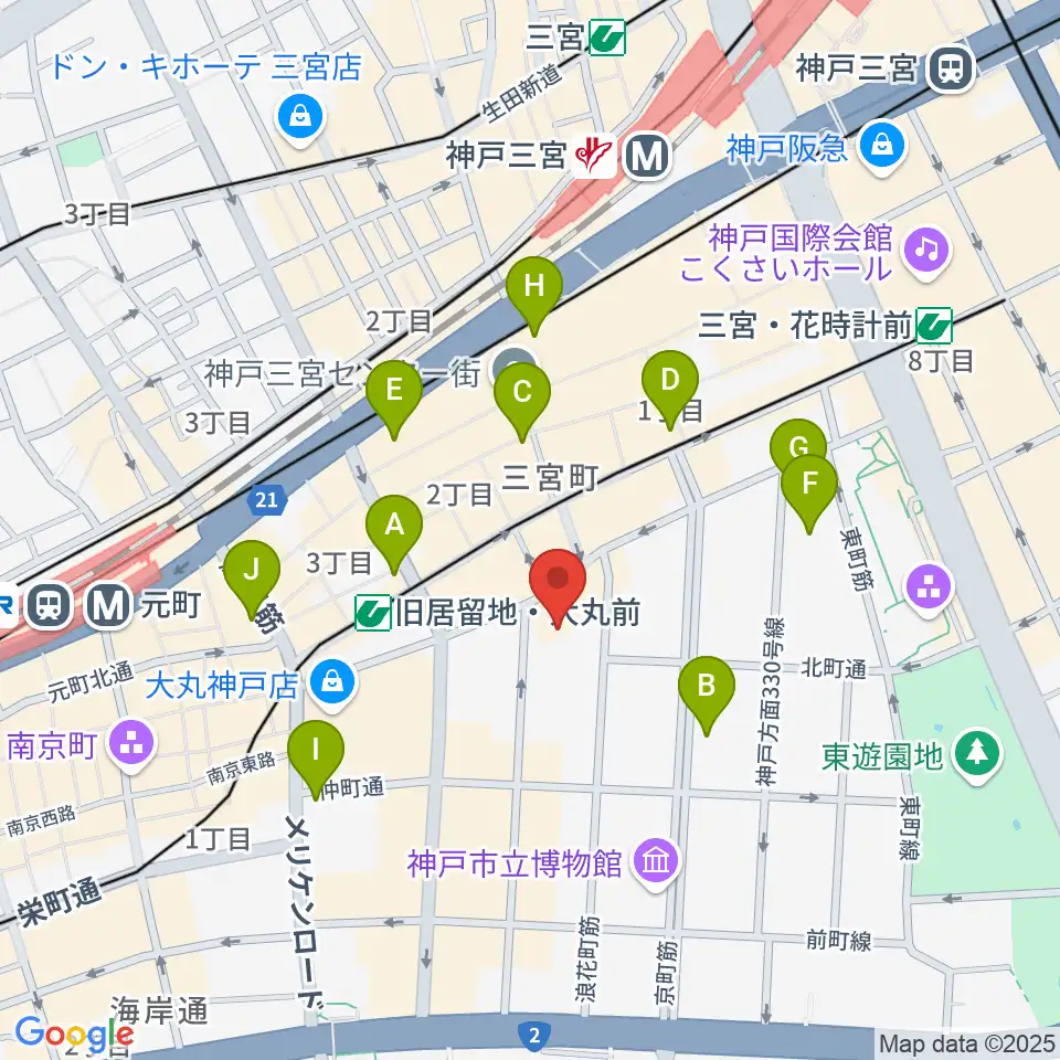シネ・リーブル神戸周辺のコンビニエンスストア一覧地図