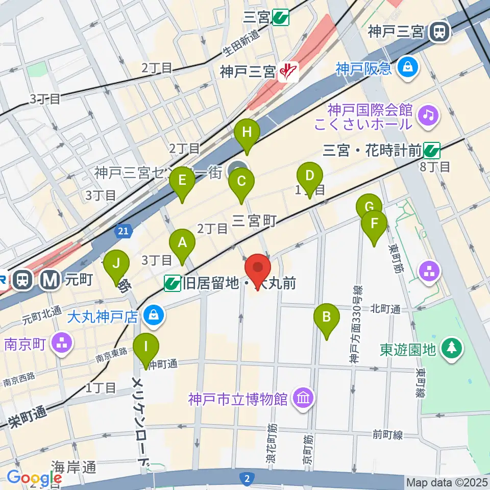 シネ・リーブル神戸周辺のコンビニエンスストア一覧地図