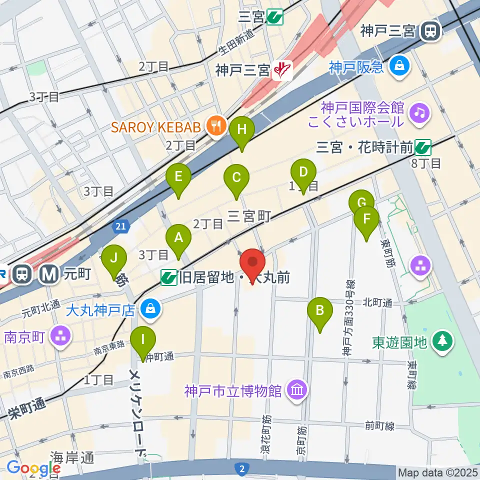 シネ・リーブル神戸周辺のコンビニエンスストア一覧地図