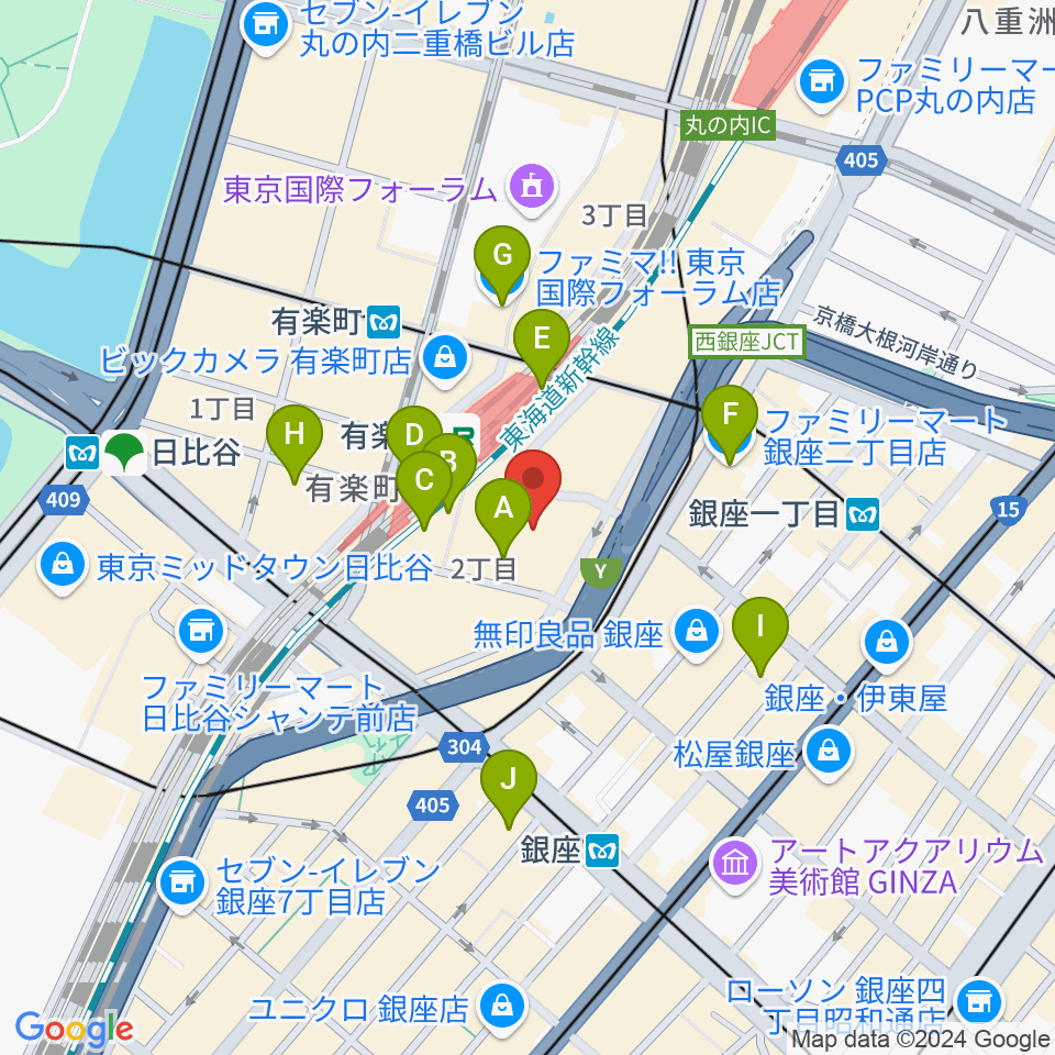 ヒューマントラストシネマ有楽町周辺のコンビニエンスストア一覧地図