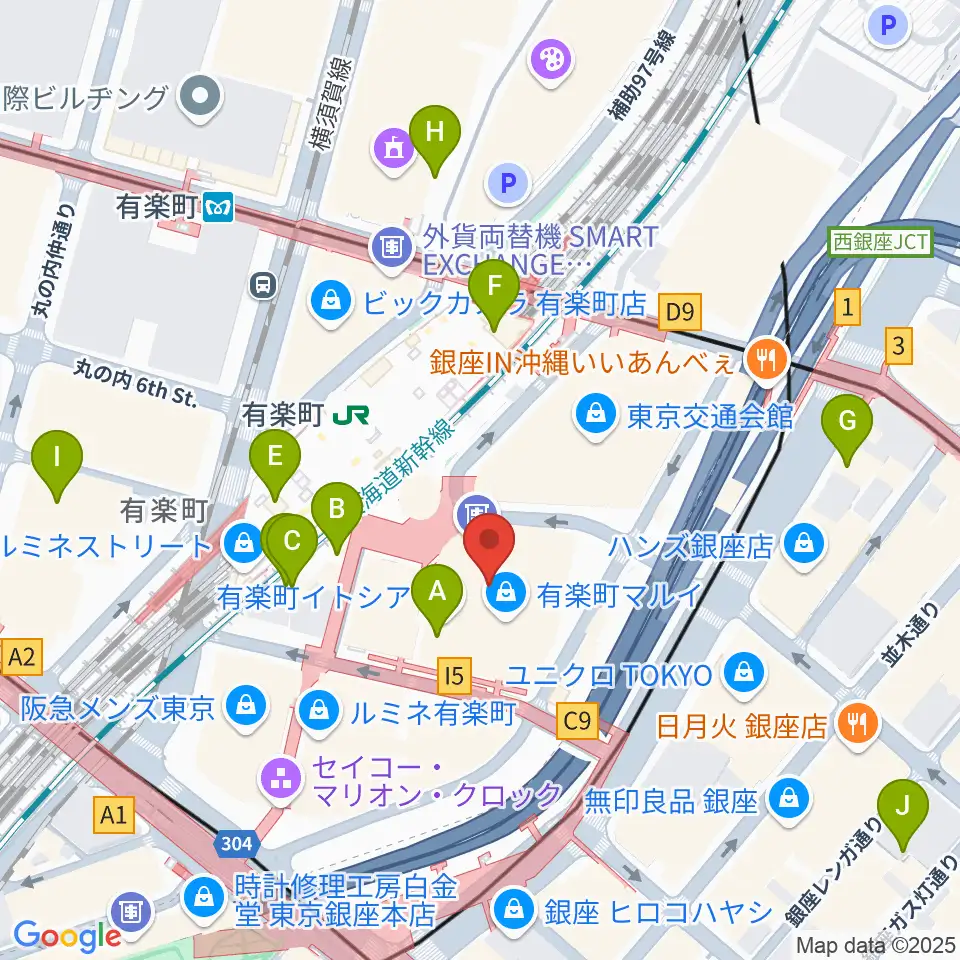 ヒューマントラストシネマ有楽町周辺のコンビニエンスストア一覧地図