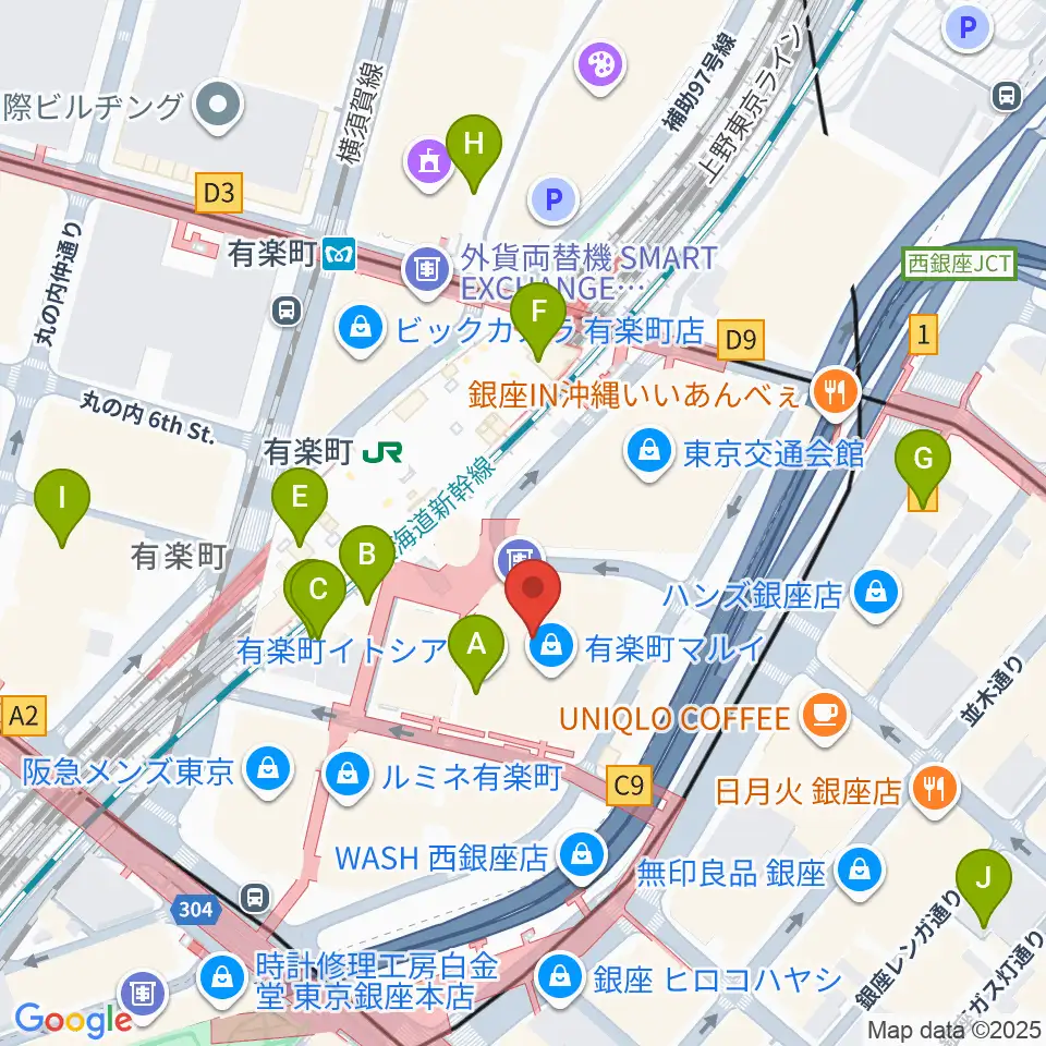 ヒューマントラストシネマ有楽町周辺のコンビニエンスストア一覧地図