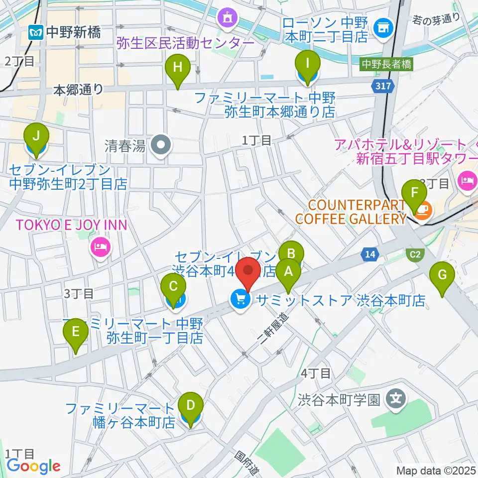 Submarine STUDIO周辺のコンビニエンスストア一覧地図