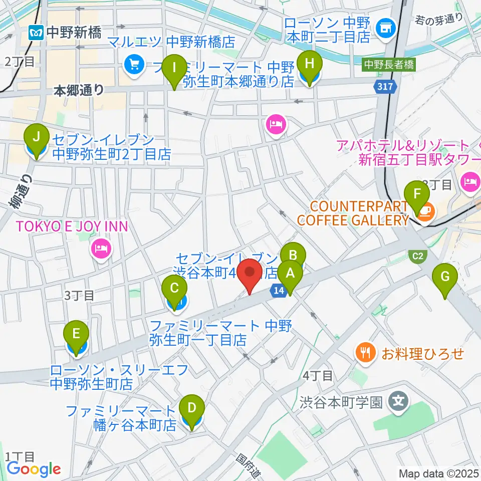 Submarine STUDIO周辺のコンビニエンスストア一覧地図