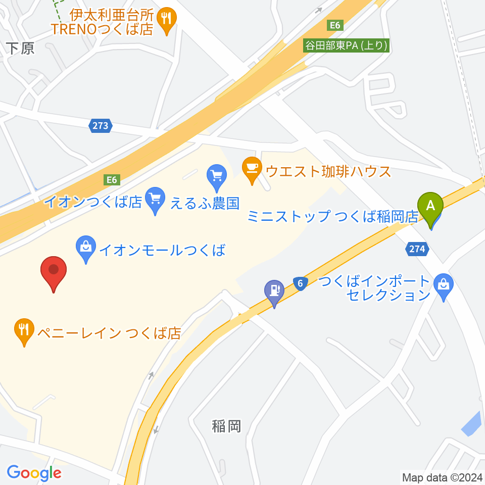 ウインズ・ユーつくば店周辺のコンビニエンスストア一覧地図