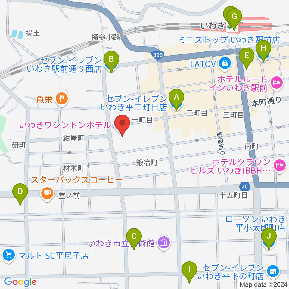 ウインズ・ユーいわき店周辺のコンビニエンスストア一覧地図