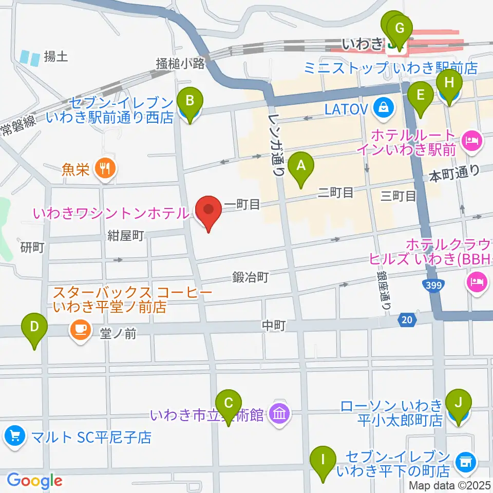 ウインズ・ユーいわき店周辺のコンビニエンスストア一覧地図