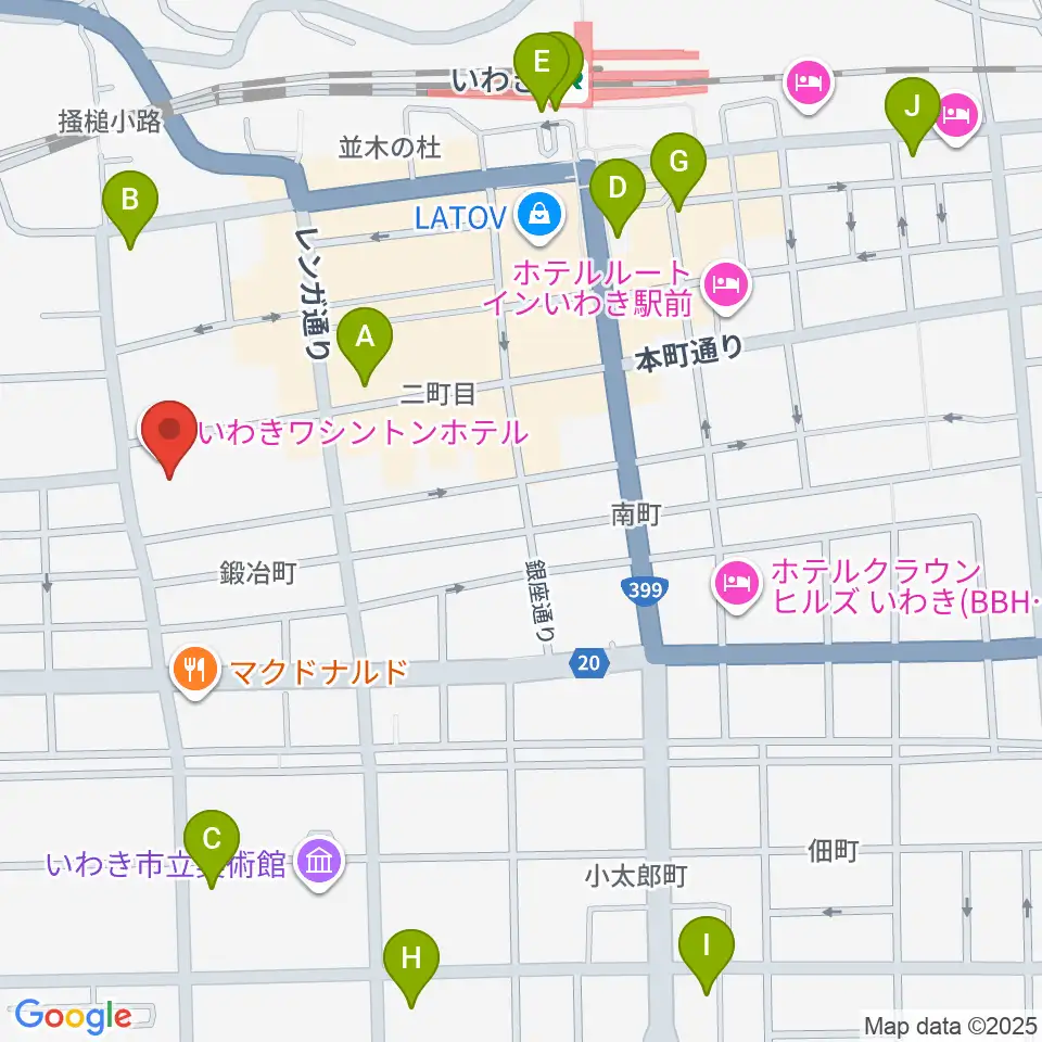 ウインズ・ユーいわき店周辺のコンビニエンスストア一覧地図