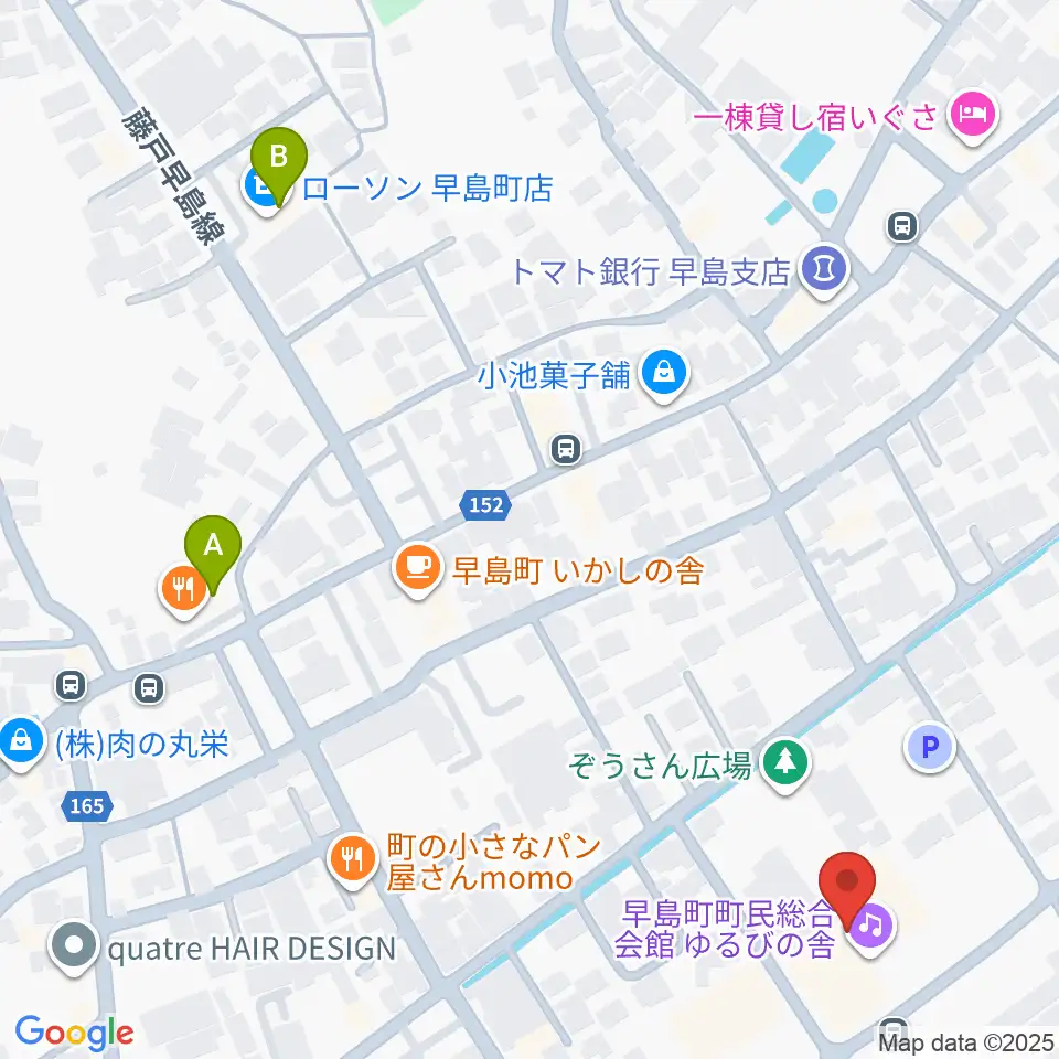 早島町町民総合会館ゆるびの舎周辺のコンビニエンスストア一覧地図