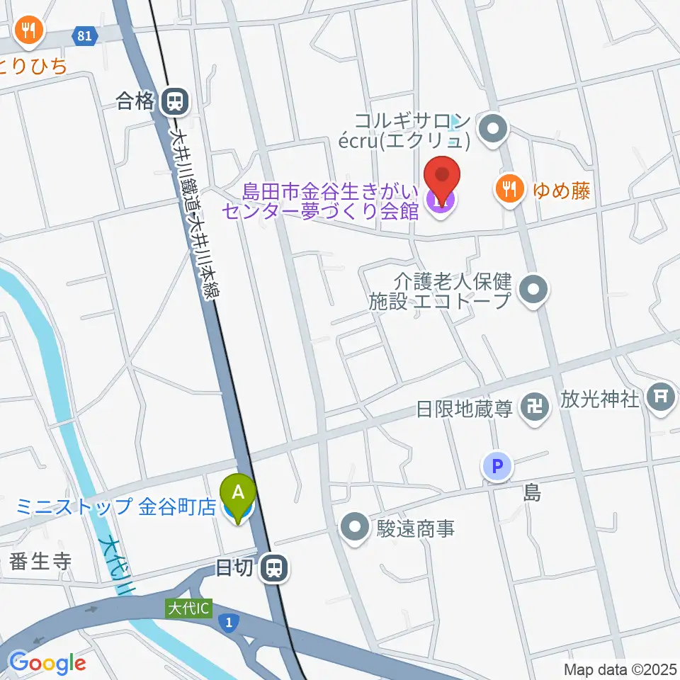 夢づくり会館周辺のコンビニエンスストア一覧地図