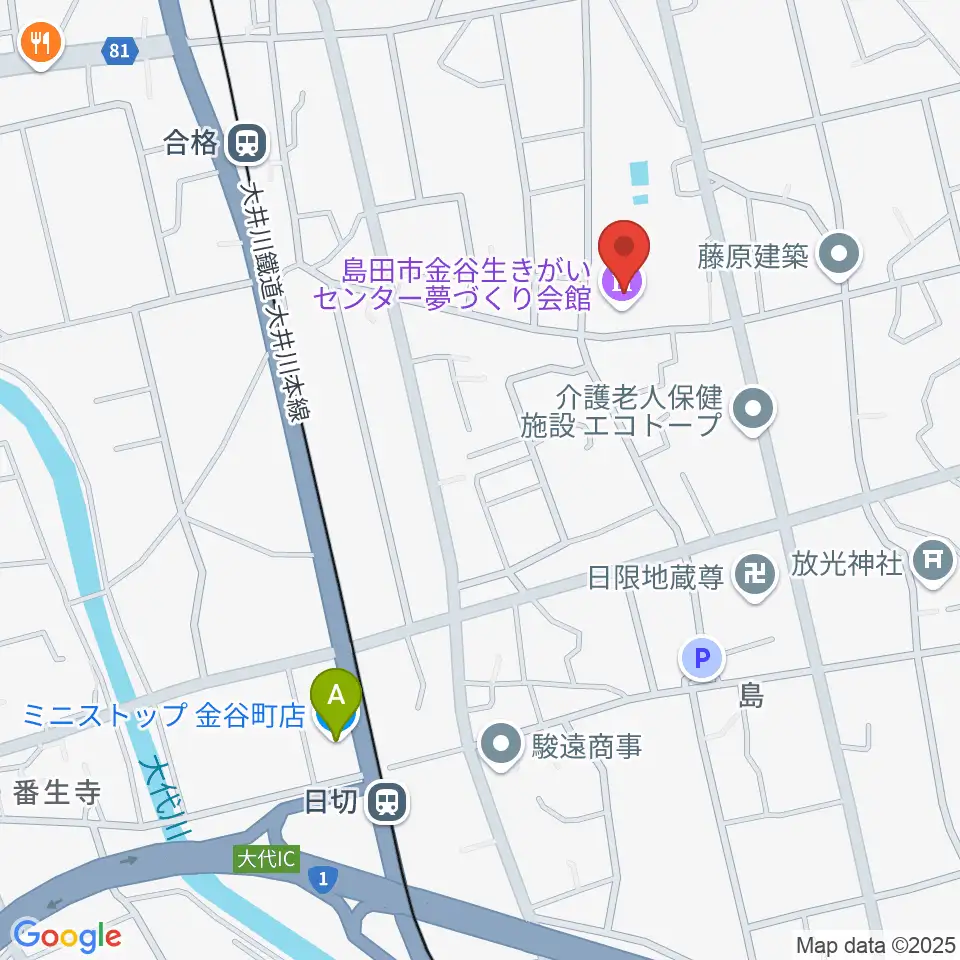 夢づくり会館周辺のコンビニエンスストア一覧地図