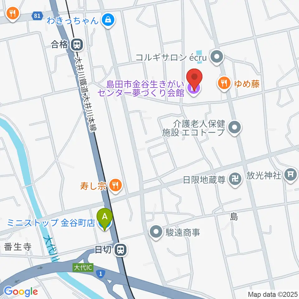 夢づくり会館周辺のコンビニエンスストア一覧地図