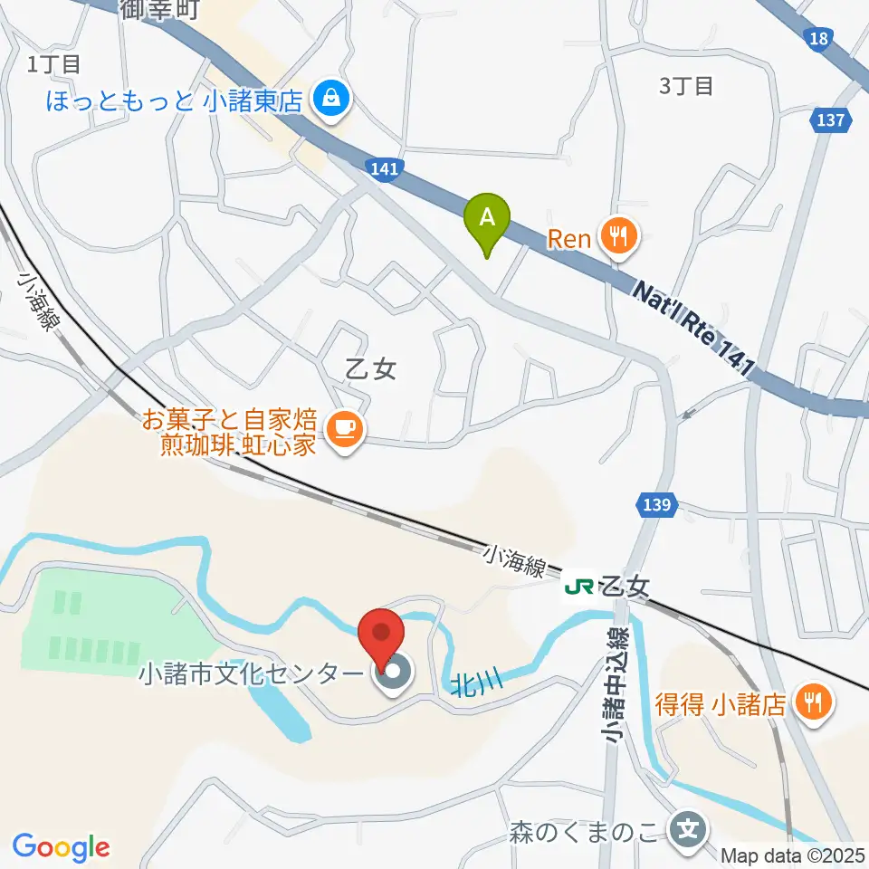 小諸市文化会館周辺のコンビニエンスストア一覧地図