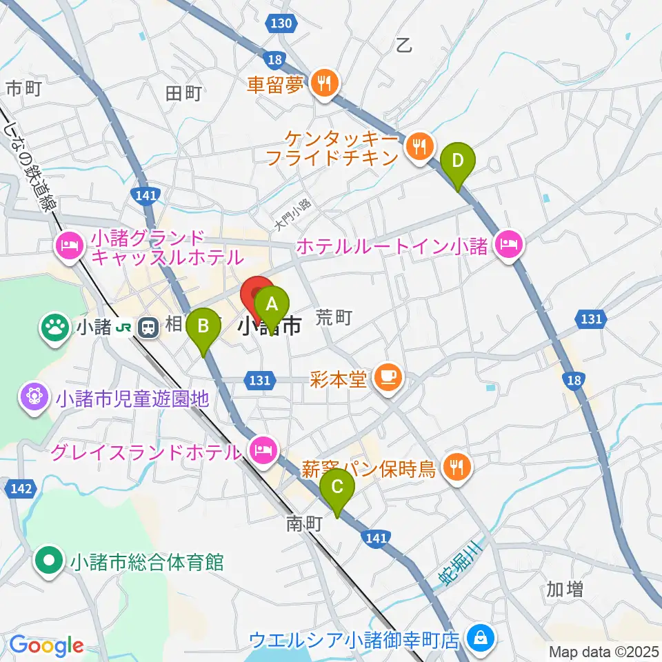 小諸市市民交流センター周辺のコンビニエンスストア一覧地図