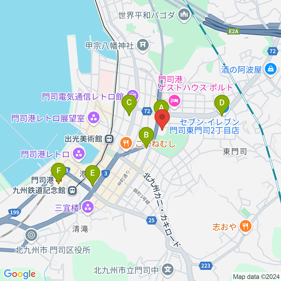 門司市民会館周辺のコンビニエンスストア一覧地図