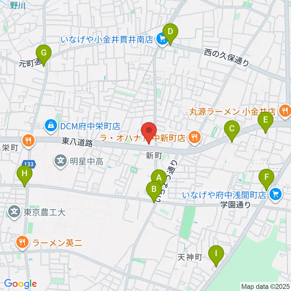 府中スタジオパステル周辺のコンビニエンスストア一覧地図