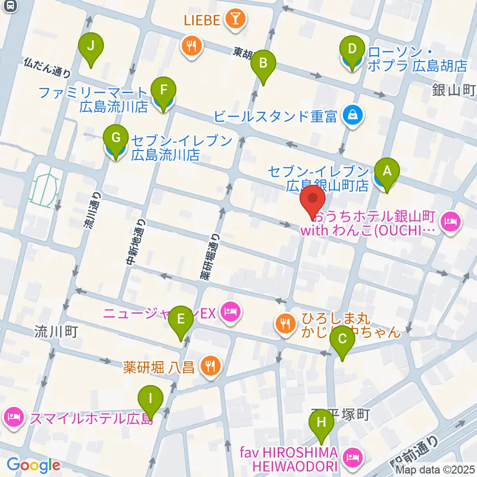 広島CONQUEST周辺のコンビニエンスストア一覧地図