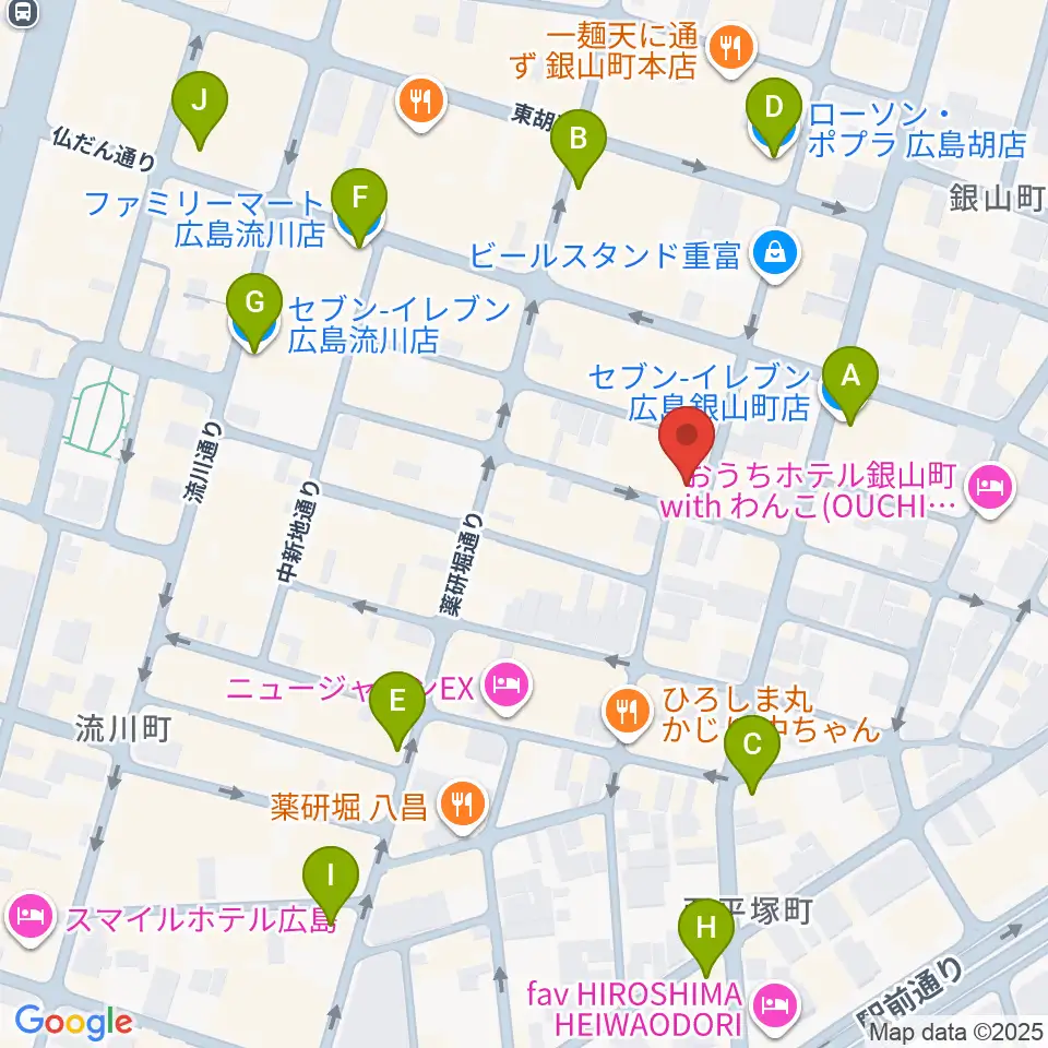 広島CONQUEST周辺のコンビニエンスストア一覧地図