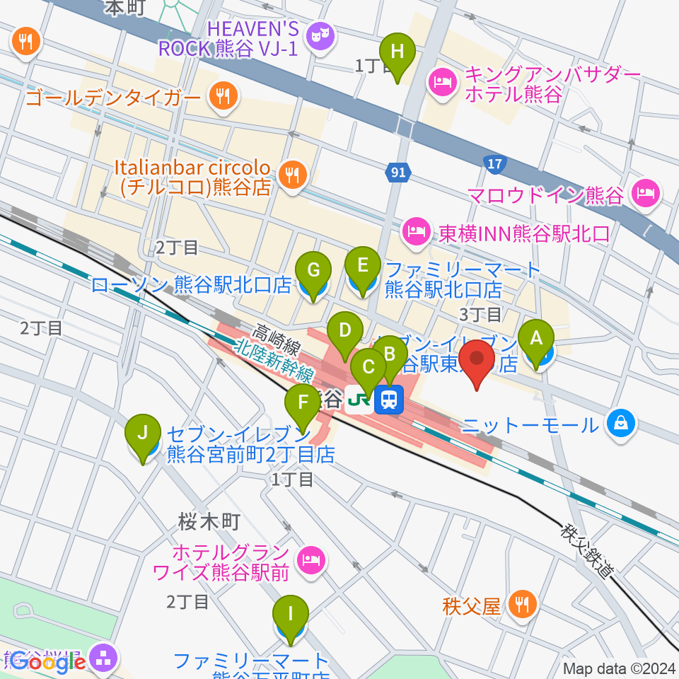 シネティアラ21周辺のコンビニエンスストア一覧地図