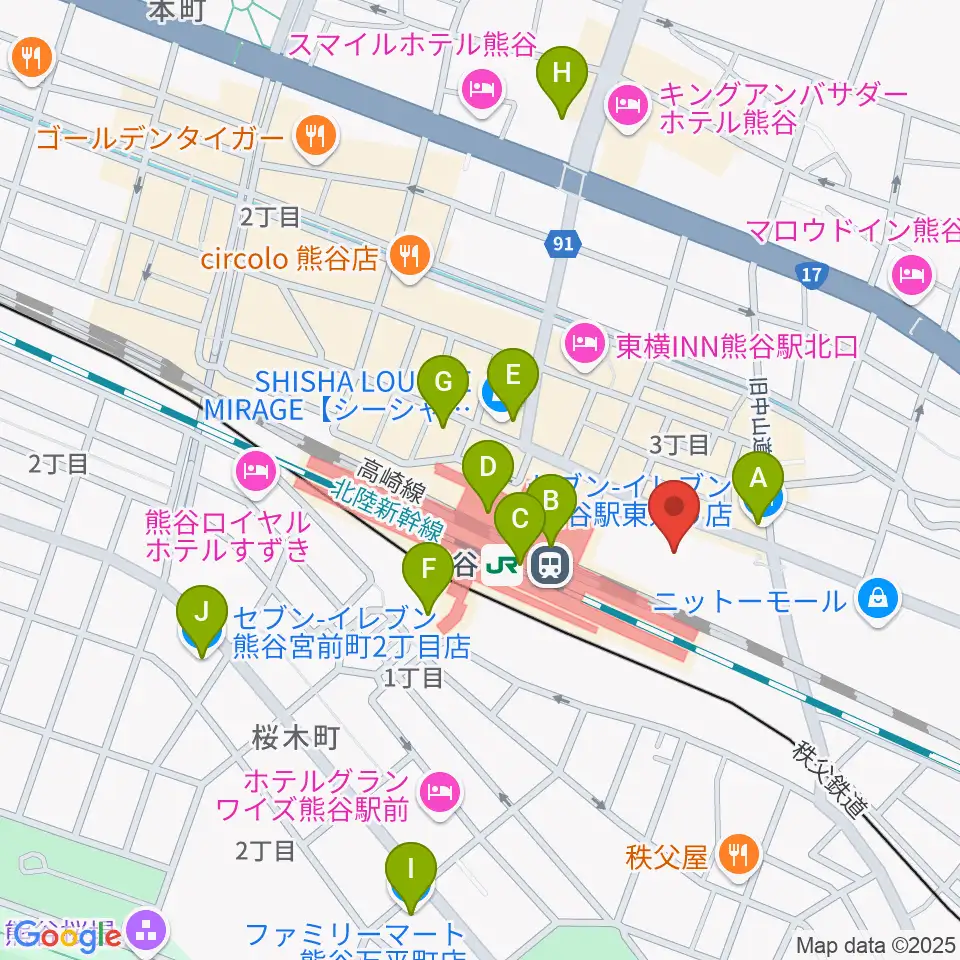 シネティアラ21周辺のコンビニエンスストア一覧地図