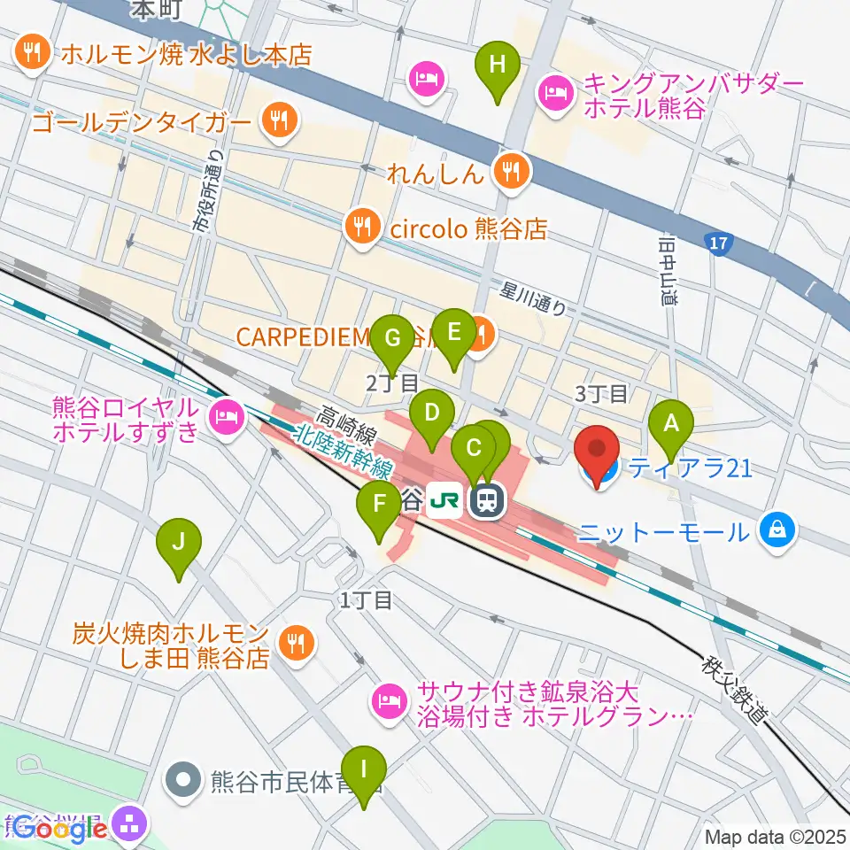 シネティアラ21周辺のコンビニエンスストア一覧地図