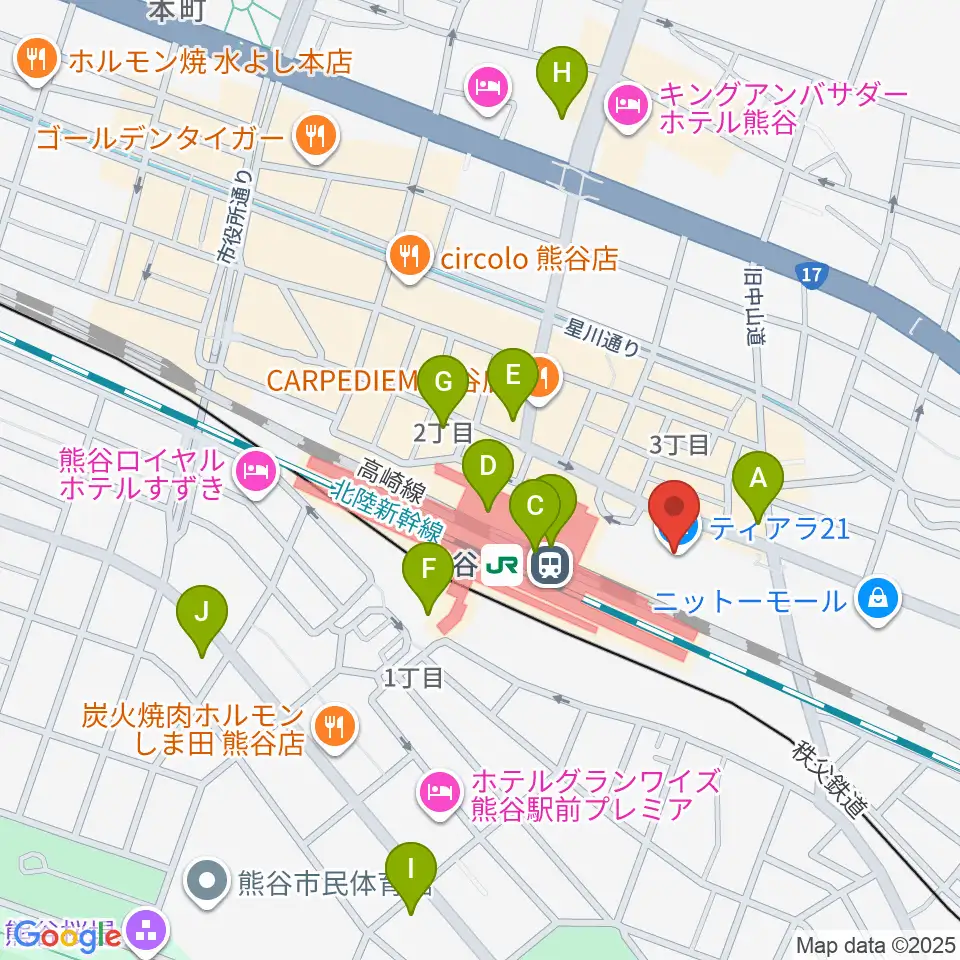 シネティアラ21周辺のコンビニエンスストア一覧地図