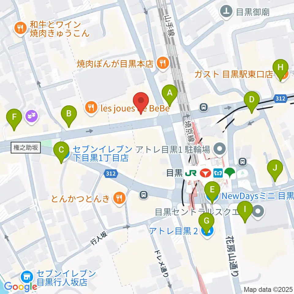目黒シネマ周辺のコンビニエンスストア一覧地図