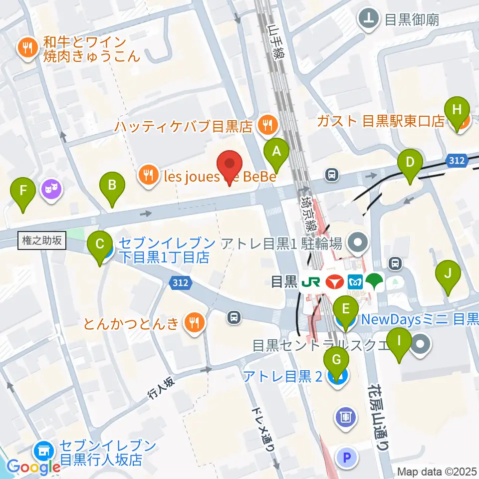 目黒シネマ周辺のコンビニエンスストア一覧地図