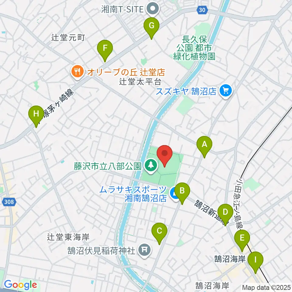 藤沢市八部野球場周辺のコンビニエンスストア一覧地図