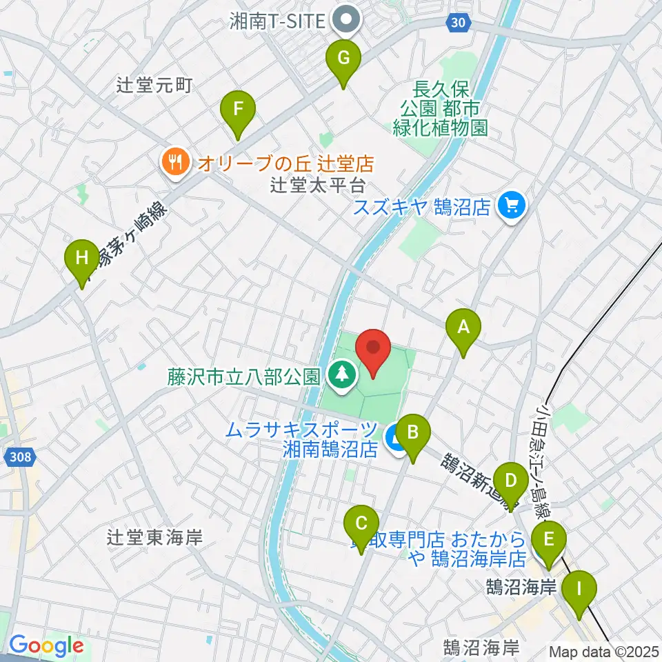 藤沢市八部野球場周辺のコンビニエンスストア一覧地図