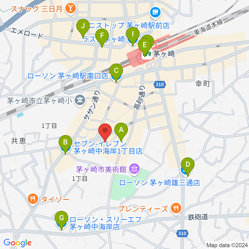 JAM IN THE BOX周辺のコンビニエンスストア一覧地図