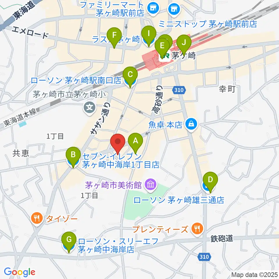 JAM IN THE BOX周辺のコンビニエンスストア一覧地図
