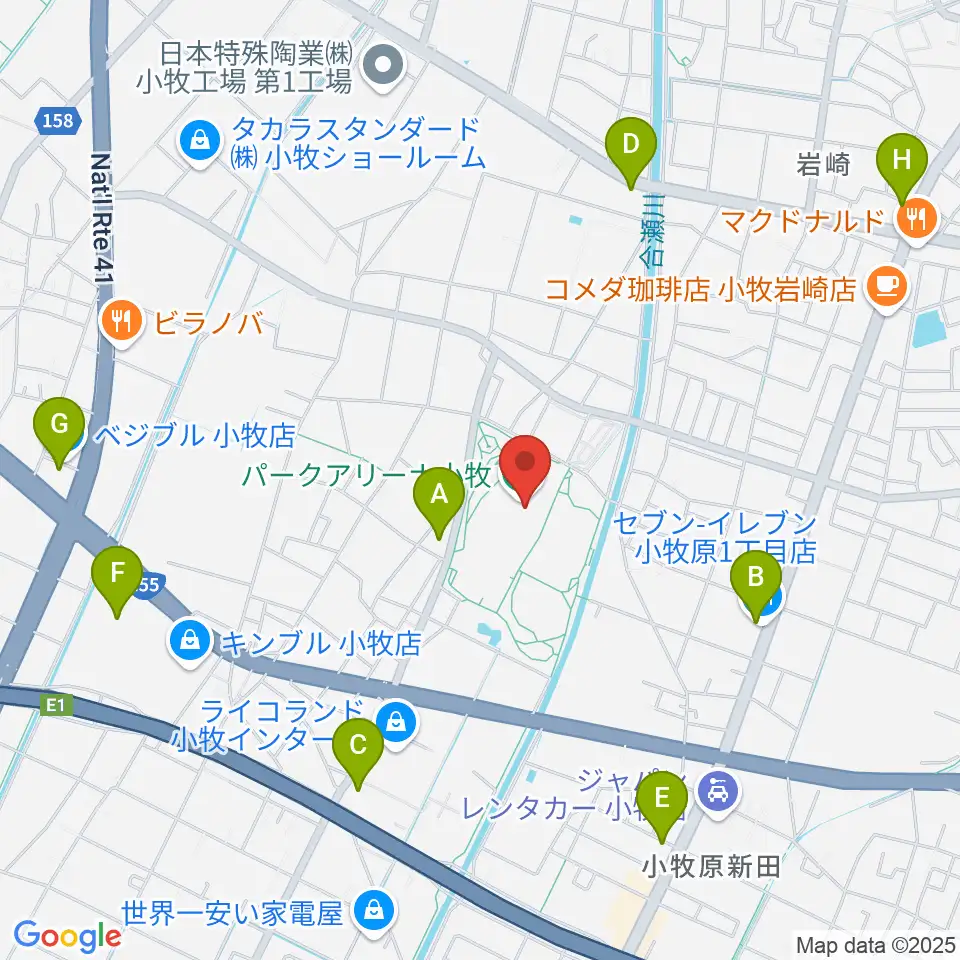 パークアリーナ小牧周辺のコンビニエンスストア一覧地図