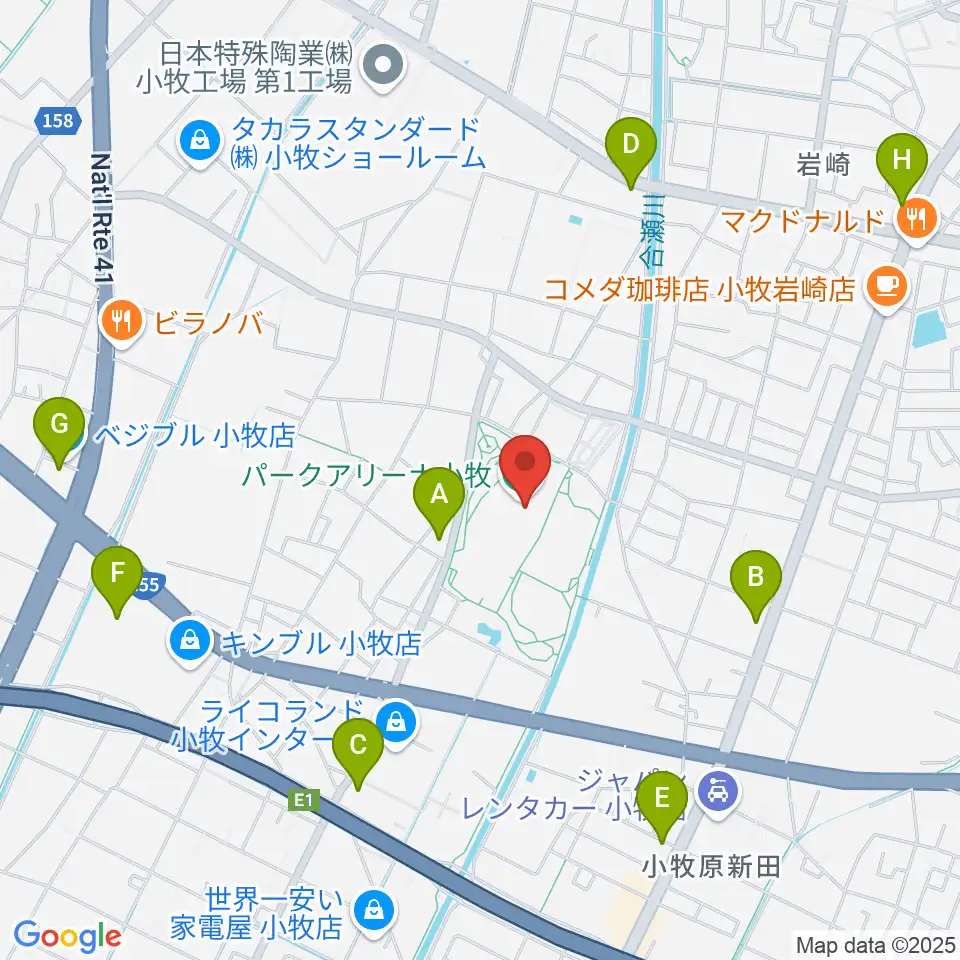 パークアリーナ小牧周辺のコンビニエンスストア一覧地図