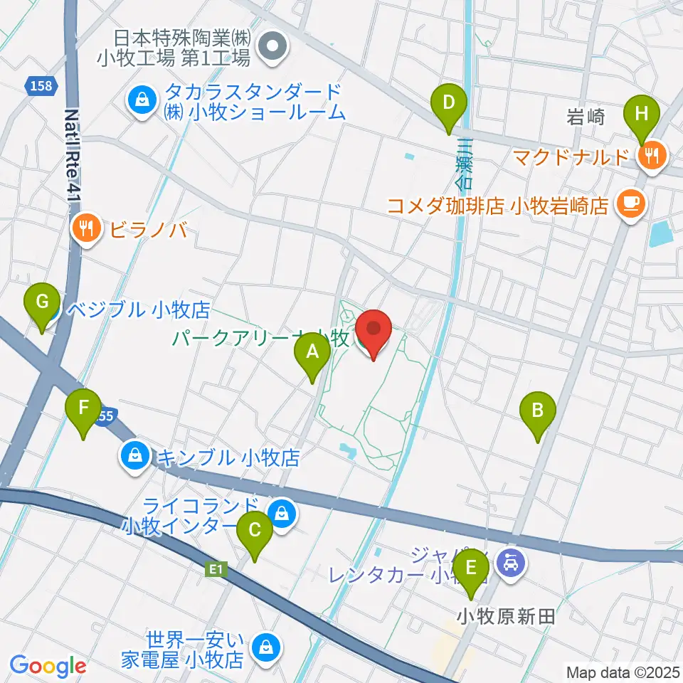 パークアリーナ小牧周辺のコンビニエンスストア一覧地図
