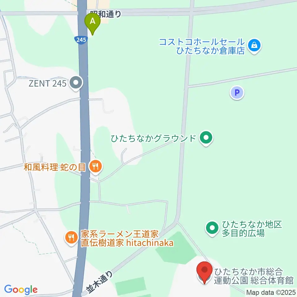 ひたちなか市総合運動公園総合体育館周辺のコンビニエンスストア一覧地図