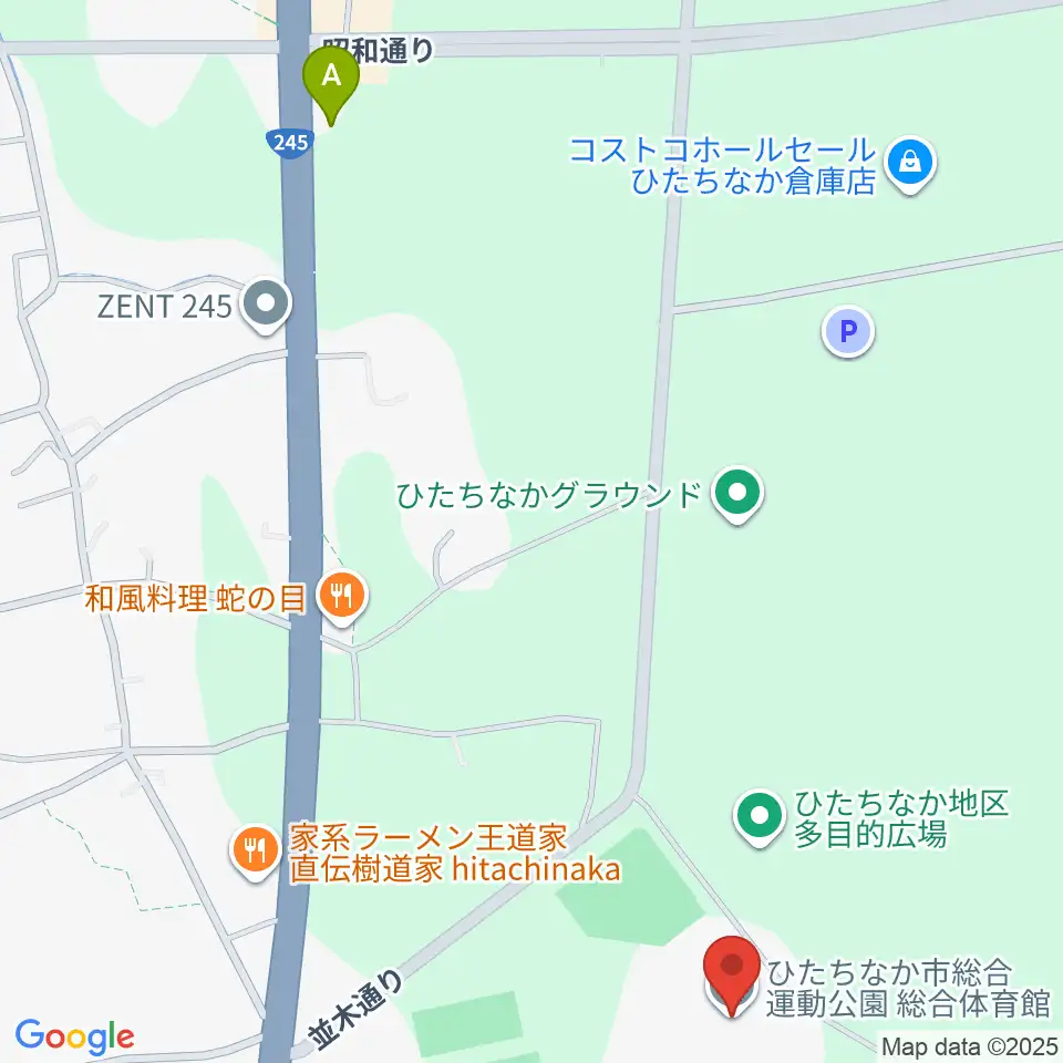 ひたちなか市総合運動公園総合体育館周辺のコンビニエンスストア一覧地図